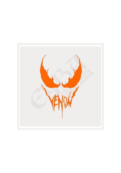 Venom Araba, Motorsiklet, Kask, Laptop,cam Sticker 16x12 Cm Venom Yazılı Turuncu