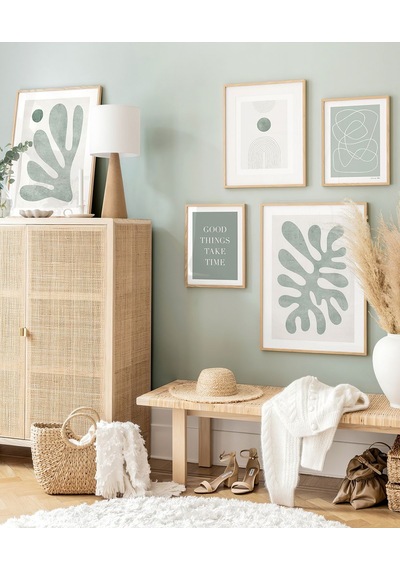 Artavessa 5 Parça Ahşap Çerçeve Görünümlü Mdf Tablo Seti - CRCVSZARTEVESSASTKO58