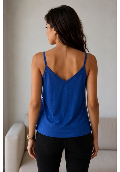 Verymoda Pul Payet Bluz D1184 Mavi Pullu