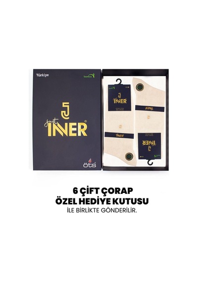 Just Inner Erkek 6 Lı Bambu Çorap Yazlık Terletmez Yapı 11100 Bej