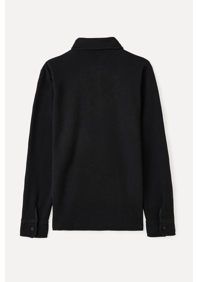 Mudo Erkek Erkek Siyah Polo Yaka Sweatshirt 1263856
