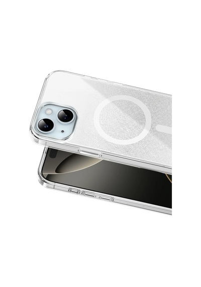 Onegif Apple iPhone Uyumlu 14 Sora Simli Magsafe Kapak - Beyaz Çr