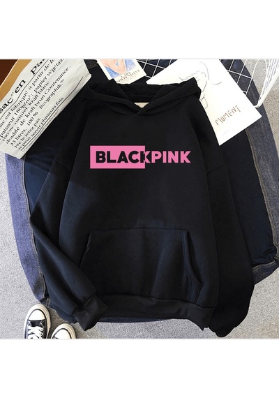 Black Pink Kapşonlu Sweatshirt
