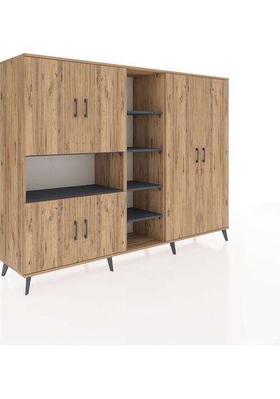 Hyperion Dolap 13 Raflı 6 Kapaklı 220x44x163 Çam-çam/antrasit Çam-çam/antrasit Hyperion Dolap 13 Raflı 6 Kapaklı 220x44x163 Çam-çam/antrasit Çam-çam/antrasit