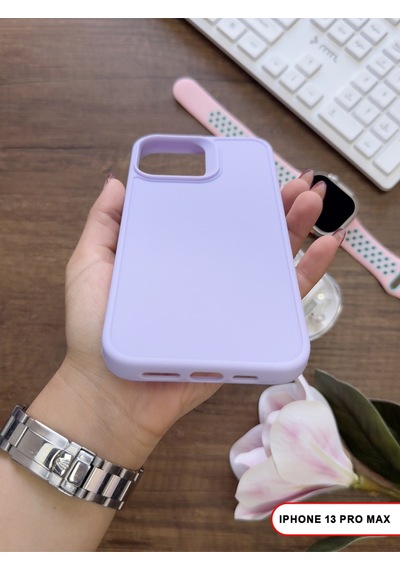 Apple iPhone 13 Pro Max Uyumlu Kamera Korumalı Darbeye Dayanıklı Renk Atmayan Keep Silikon Kılıf Lila