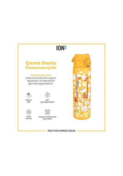 Ion8 - Paslanmaz Çelik İnce Suluk - Zürafalar - 600 Ml - Sızdırmaz Çok Renkli