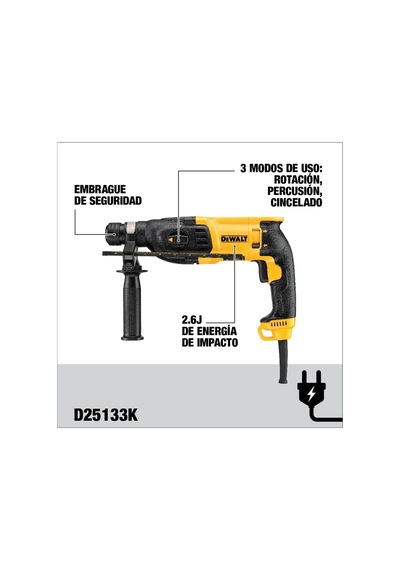 D25133k/ Qs Sds-plus Pnömatik Matkap 800w, Sarı/ Siyah