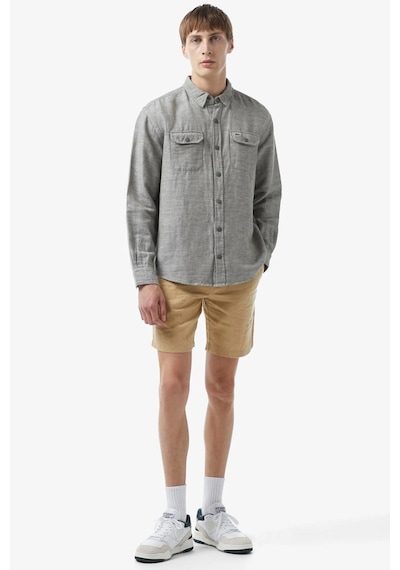 Lacoste Men's Slim Fit Linen Bermuda Shorts Beige Erkek Dar Kesim Keten Şort Bej