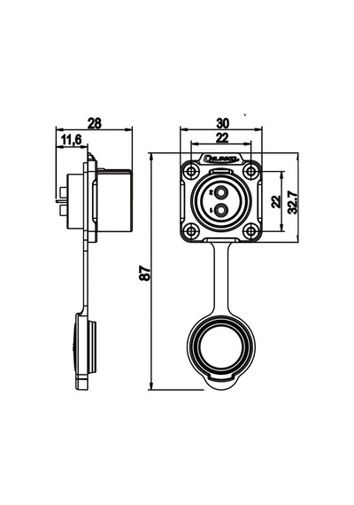 LP-20-J12SX-03-401 12-Pin Su Geçirmez Konnektör - Dişi