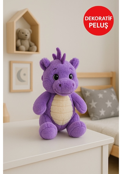 Mor Ejderha Peluş Oyuncak Yumuşak Dolgulu Sevimli Peluş Ejderha 28 Cm Çocuk Oyuncak Diğer