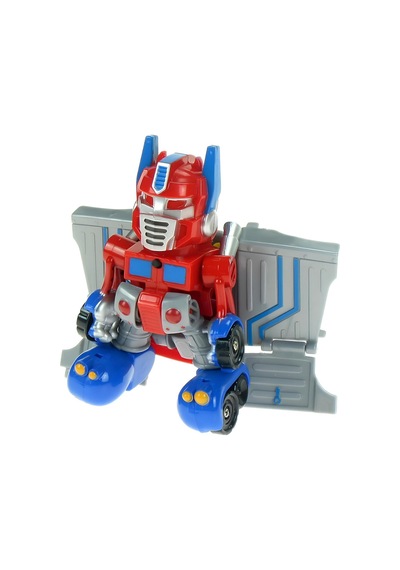 Kırmızı Işıklı Sesli Dönüşebilen Robot Kamyon - Otobot Transformers Oyuncak Çok Renkli