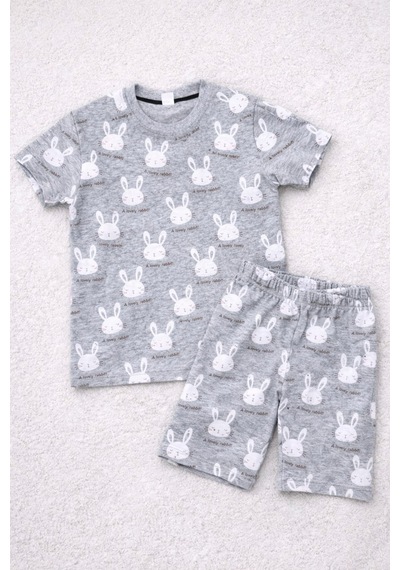 Beka Kids Kız Çocuk Kısa Kollu Ve Şortlu Bisiklet Yaka Rahat Desenli Pijama Takımı Alt-üst Takım Gri Beka Kids Kız Çocuk Kısa Kollu Ve Şortlu Bisiklet Yaka Rahat Desenli Pijama Takımı Alt-üst Takım Gri