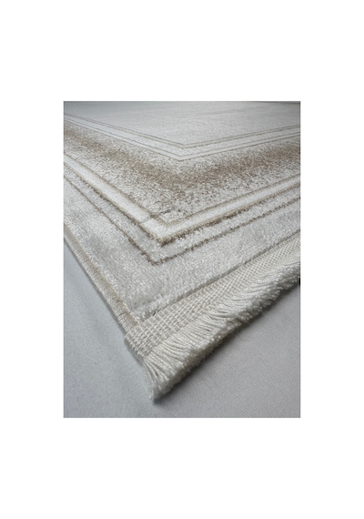 Merinos Vista Krem Kahverengi Çerçeveli %100 Akrilik Yumuşak Dokulu Salon Oturma Odası Halısı 79319-80