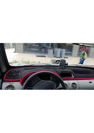 Renault Kangoo 2 Modellerine Uygun Torpido Koruma Halısı Siyah Kenar Renk Kırmızı