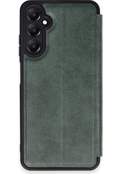 Samsung Galaxy Uyumlu, A15 4g Kılıf Flip Cover - Koyu Yeşil
