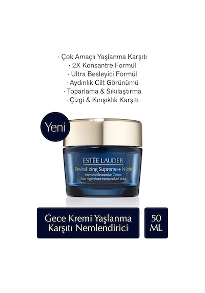Estee Lauder Gece Kremi - Revitalizing Supreme+ Night  Nemlendirici Krem 2X Konsantre ül 50 ML