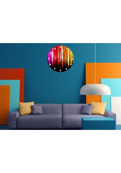 Ti-play Boyutsallık 30x30cm Akrilik Dekoratif Modern Duvar Saati ÇOk Renkli