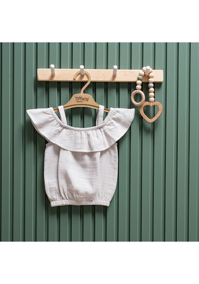 Tiffany Baby & Kids Tiffany Baby Müslin Theme İp Askılı Tişört 26122 Gri