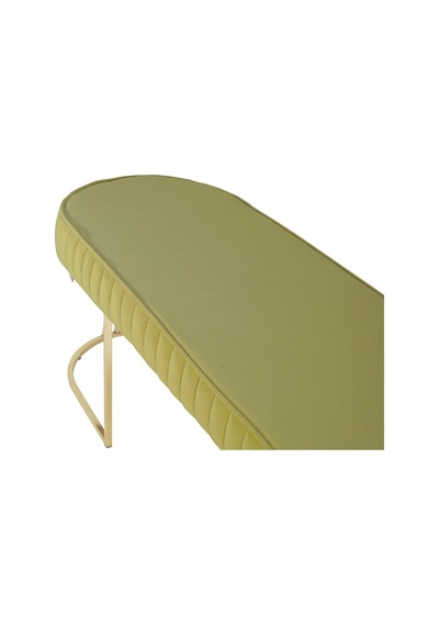 Viego Gold Striped- Hardal Kapitoneli Chester Model Puf & Bench & Koltuk & Uzun Makyaj Puff & Yatak Ucu &önü