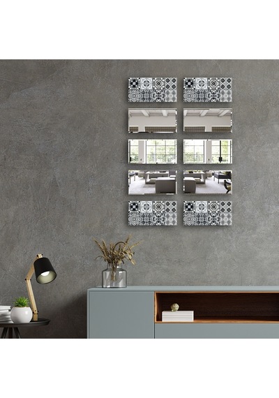 Decorita Dekor Camı | Karakalem Çizim Cam ve Ayna | 10'lu Takım Karakalem Çizim