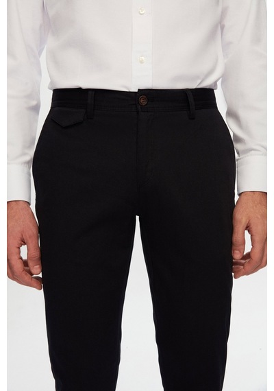 Twn Slim Fit Siyah Armürlü Chino Pantolon 7ecc3s208232m 001