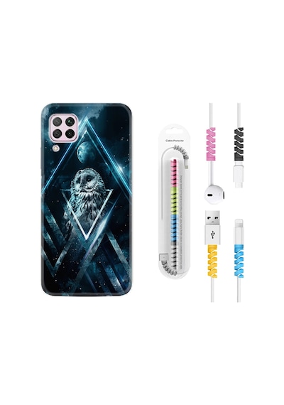 Huawei P40 Lite Kılıf Kablo Koruyuculu Old Owl 1649