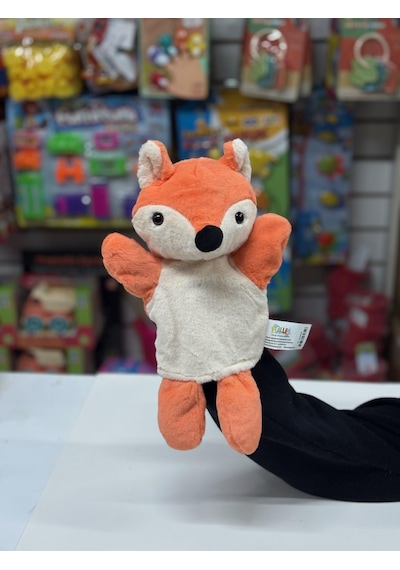 Peluş 25 Cm El Kuklası Turuncu Tilki Çok Renkli