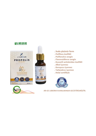 X-Labcure D3 K2 Vitamin + Lügol İyot Solüsyonu + Propolis Damla 3 x 20 ML