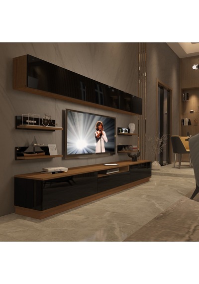 Decoraktiv Trendstyle 8ys Slm Tv Ünitesi Tv Sehpası Ceviz - Siyah