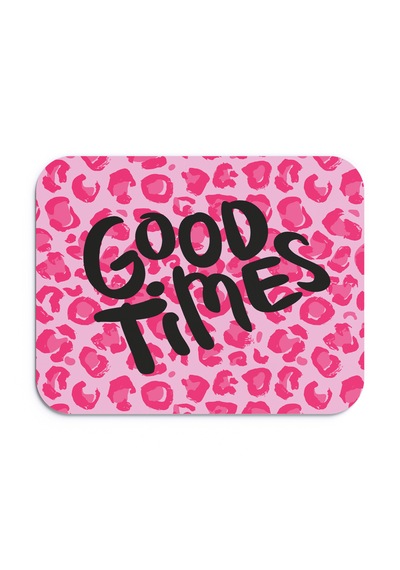 Leopar Desenli Good Times Ergonomik Mouse Pad Kaymaz Tabanlı, Renkli Ve Konforlu Tasarım Pembe