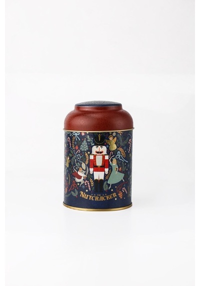 Fairytale Nutcracker Desenli Yuvarlak Metal Saklama Kabı, 9 X 11 Cm, 0,6 Lt Desenli