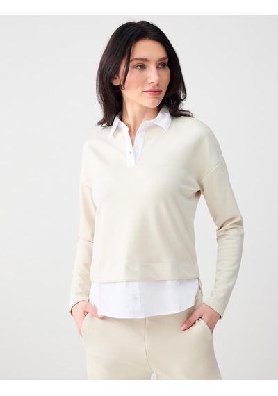 Jimmy Key Jimmy Key Taş Gömlek Yaka Uzun Kollu Modal Örme Sweatshirt 6sw235644928