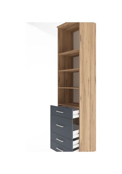 Hyperion Dolap 4 Raflı 4 Çekmeceli 60x44x243 Çam-antrasit Çam Hyperion Dolap 4 Raflı 4 Çekmeceli 60x44x243 Çam-antrasit Çam