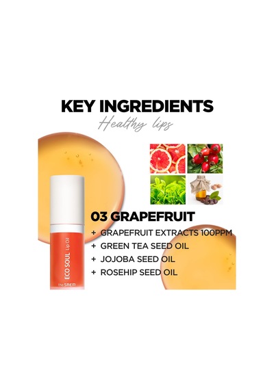 Tr Dolgun Görünüm Sağlayan Nemlendirici Dudak Yağı - Eco Soul Lip Oil - Grapefruit