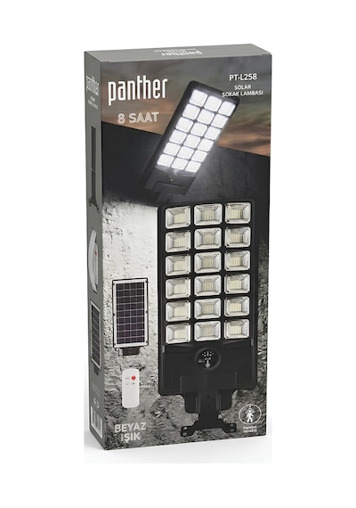 Panther Pt-l258 200w Solar Enerjili Hareket Sensörlü Profesyonel Dış Mekan Aydınlatma