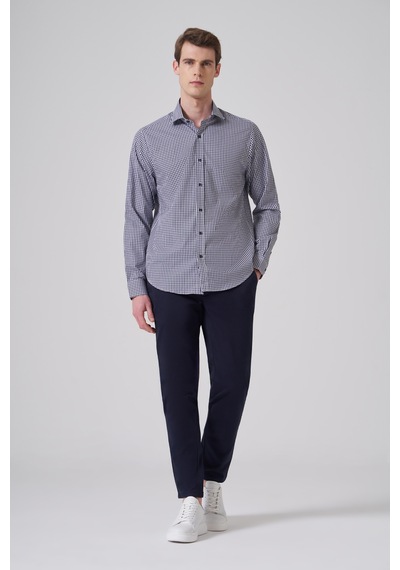 Morven Erkek Lacivert Pamuk Trend Dynamic Fit İtalyan Yaka Gömlek 26mc004043200 Lacivert