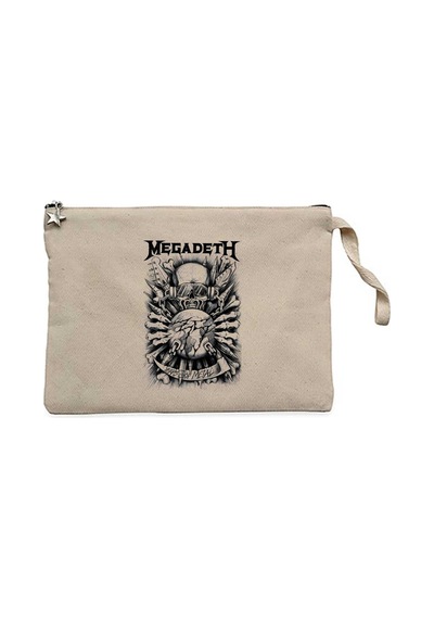 Megadeth Years Of Metal Krem Clutch Astarlı Cüzdan / El Çantası