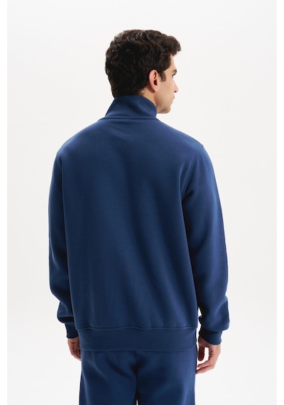 AR-MA Arma Erkek Örme Sweatshirt Regular Fit 3 İplik Basic Dik Yaka Tam Fermuarlı Cepli %70 Pamuk %30 Polyester K30324650702 İndigo-i1