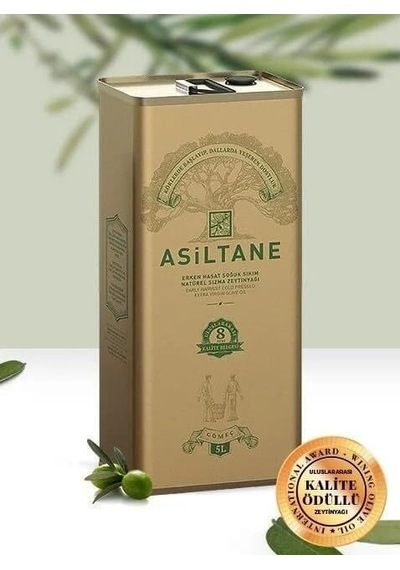 Erken Hasat Soğuk Sıkım Natürel Sızma Zeytinyağı 5 Litre Teneke