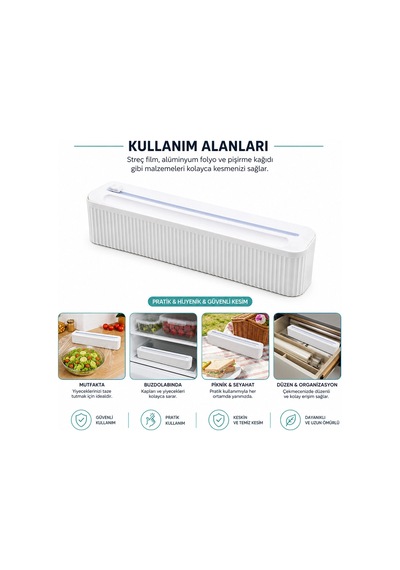 Plastik Folyo - Streçlik Film 35cm Pratik Kesme Aparatlı Manyetik Sabitleme Bx40 150 Mm