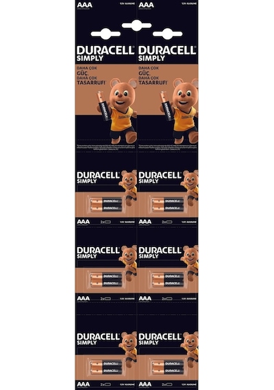 Duracell LR03/MN2400 Simply AAA Kartela İnce Kalem Pil 12'li