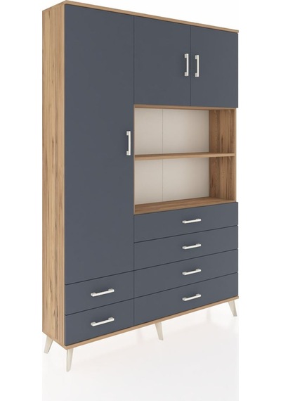 Arges Dolap 8 Raflı 6 Çekmeceli 3 Kapaklı 132x30x195 Çam-antrasit/antrasit Antrasıt/antrasıt Arges Dolap 8 Raflı 6 Çekmeceli 3 Kapaklı 132x30x195 Çam-antrasit/antrasit Antrasıt/antrasıt