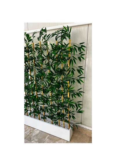 Bambu Seperatör 100 Cm Saksılı Yapay Bambu Premium 130 Cm 26-28 Yaprak 10 Dal Çok Renkli