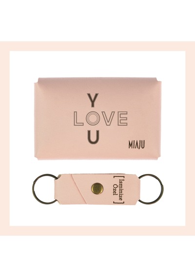Miaju Yavru Ağzı, I Love You, İsme Özel Cüzdan Ve Anahtarlık Set, Efsane Hediye, Her Zaman Yanında Yavruağzı