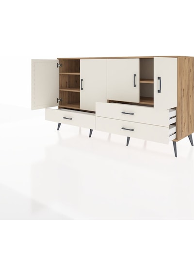 Hyperion Konsol 5 Raflı 3 Çekmeceli 4 Kapaklı 176x44x99 Çam-aytaş Çam-aytaşı