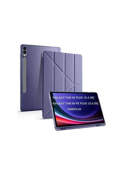 Samsung Galaxy Uyumlu Tab S9 Fe Plus/s10 Plus Kılıf Kalem Bölmeli Trifolding Case X610 X616 X820 X826 X828 Kılıf