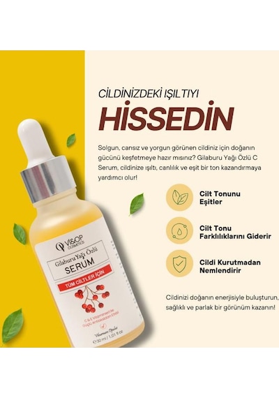 Vi&Op Cosmetics Gilaburu Yağı Özlü Gözaltı Cilt Aydınlatıcı Serum 30 ML