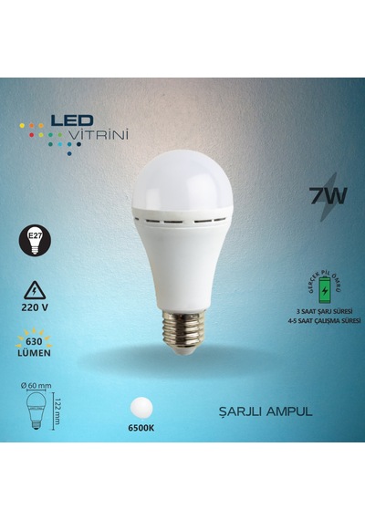 7W Şarjlı Ampul