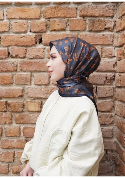 Efdal Şal Eşarp Efdal Zeytin Desen Vual Soft Eşarp indigo