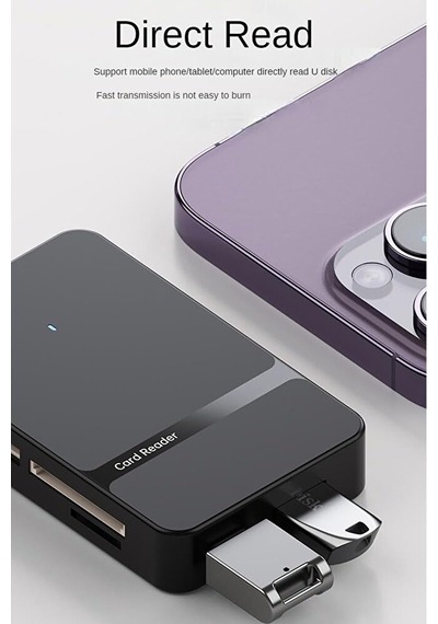 8in1 Multi Girişli Çevirici Adaptör Lightning / Type-c To Usb A/